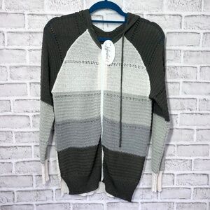 NWT🤩 |•DRAGONFLY•| Crochet Knit Full Zip Hooded Top Medium